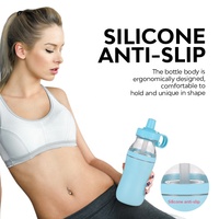 Gourde à vide personnalisée en acier inoxydable à double paroi pour enfants avec anneau antidérapant en silicone