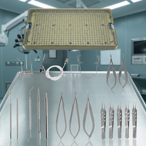 Ensemble de 21 instruments chirurgicaux en acier inoxydable pour la cataracte, outils de microchirurgie, kit ophtalmique avec plateau de stérilisation, usage hospitalier - Product Image 2