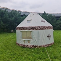 Tente familiale gonflable robuste avec poutres pneumatiques, ventilation et ouverture pour poêle, idéale pour le camping hivernal, logo personnalisé