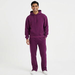 Finer Threads - Sudadera con Capucha y Pantalones Deportivos de Algodón 100% con Logotipo Personalizado al por Mayor, Lavado Ácido, Conjunto Deportivo 2 en 1 Unisex - Product Image 1