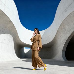 Abaya longue élégante en polyester imprimé, nouveau style personnalisé pour femmes musulmanes, fournisseur de robes en gros OEM - Product Image 4