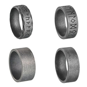 Venta al por mayor de acero inoxidable retro Odin nórdico vikingo amuleto <span class=keywords><strong>runa</strong></span> hombres anillo moda palabras Retro Boho joyería anillos de dedo para hombres - Product Image 3