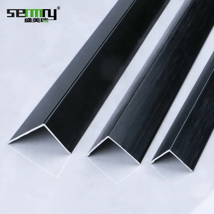 19 mm x 19 mm x 1625 mm black coated thick extrusion L angle aluminium corner profile