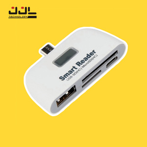 Lector de Tarjetas Inteligente USB SD MicroSD OTG para Teléfono Móvil 4 en 1, Lector de Tarjetas Externo de Plástico con Múltiples Ranuras - Product Image 1