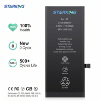 Batterie Li-ion numérique OEM en gros pour 6/7/8 Plus, haute capacité, approuvée CE/FCC, en stock, garantie 18 mois