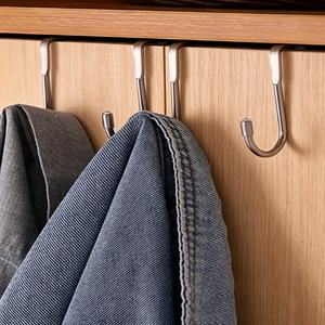 Stainless Steel S Hooks 4 Pack No Drill Kitchen Bathroom Door Rack Anti Corrosion Modern Design - Product Image 5