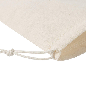 Grande borsa con coulisse in tessuto di mussola 100% organico naturale stampata su misura piccola borsa in mussola di cotone sfuso con Logo - Product Image 4