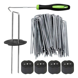 Clous en U galvanisés pour l'extérieur, fixations de jardin pour la stabilité du <span class=keywords><strong>gazon</strong></span> <span class=keywords><strong>synthétique</strong></span>, clous en U pour clôture en fil métallique - Product Image 2