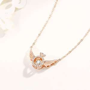 उपहार पार्टी सोने की प्लेटेड गहने लिंक चेन ट्रेंडी फैशन डांस डायमंड ज़िरकॉन क्राउन पंख महिलाओं के लिए पेलेंट हार - Product Image 3