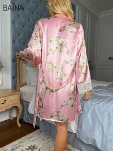 Chemise de nuit en soie pour femmes, cardigan, vêtements de nuit pour femmes, pyjama sexy grande taille, vêtements de détente pour femmes, ensembles de luxe - Product Image 3