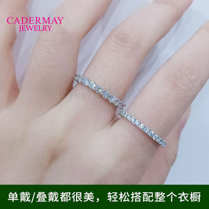 Cadermay Moissanite Ring Set S925 Sterling Silver Women's Everyday Wear Geometric Pave Setting Jewelry - Product Image 3