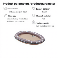 Piscina Inflable para Perros Pequeños, Alfombra Flotante para Mascotas, Balsa de Natación de PVC y Tela Oxford, Inflado Rápido, Lavable, Flotador Acuático para Mascotas al Aire Libre