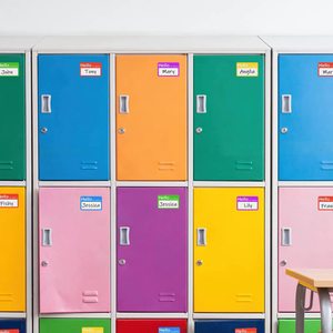 สติกเกอร์ติดกาวทำจากกระดาษทองแดงเป็นมิตรต่อสิ่งแวดล้อมหลากสีสวัสดีชื่อของฉันมีขนาดและรูปร่างที่กำหนดเองสำหรับเด็ก - Product Image 6