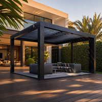 Pergola motorisée à lames orientables en aluminium, pergola de jardin, imperméable, pour spa, détente, terrasse