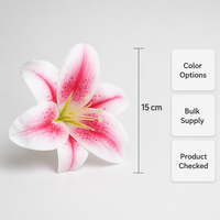 Têtes de fleurs de lys artificielles 15 cm, pétales réalistes avec étamines, lot de 100 pièces pour décoration florale de mariage et de maison