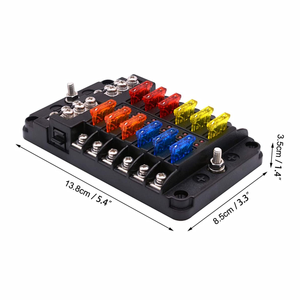 12V sigorta bloğu 12 devre sigorta kutusu kiti nemli geçirmez sigorta paneli ile deniz otomotiv motosiklet RV için Led uyarı göstergesi - Product Image 2