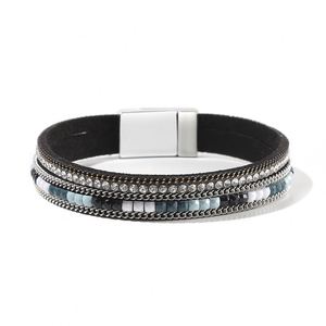 Cord <b>Leather</b> <b>Bracelet</b> Professional Small MOQ Welcome High Hardness Metal Holiday Gift for Women PVD Coating Thickness - Product Image 2
