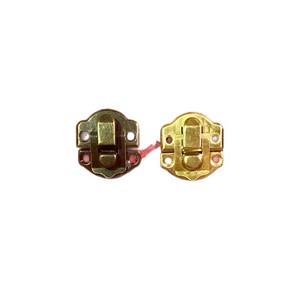 Furniture Lock Ingot Spring Buckle 26x28mm Antique Blue Gold Color Packaging Box Clasp - Product Image 5