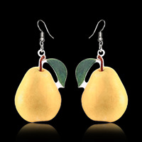 Boucles d'oreilles pendantes aux fruits en acrylique pour femme et fille, boucles d'oreilles pendantes aux motifs de fraise, pomme, Orange, Kiwi, pastèque, pêche et banane
