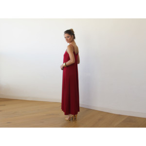 Abito lungo in pizzo trasparente Bordeaux 1044 - Product Image 6