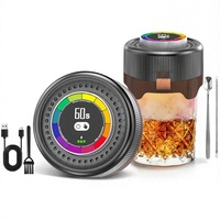 Kit Fumeur Électrique pour Whisky avec Contrôle de la Fumée Réglable (060s) – Ensemble d'Outils de Bar pour Fumer les Cocktails et le Whisky, 6 Copeaux de Bois, Sans Butane