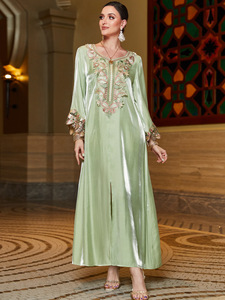 Vêtements ethniques islamiques Abaya pour femmes Robes musulmanes 2022 coton Vente en gros Kaftan Dentelle <span class=keywords><strong>Grande</strong></span> <span class=keywords><strong>Taille</strong></span> Turc Modeste Clothin - Product Image 5