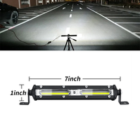Barra de luz de trabajo LED ultrafina de 7 pulgadas y 18W, luces de remolque SUV a prueba de polvo COB de una sola fila para iluminación Exterior de coche todoterreno 4x4