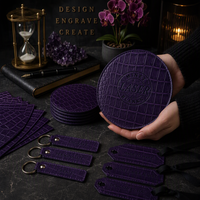 Feuilles de similicuir croco violet à noir 12x24 pouces, vierges, pour gravure laser, avec support en tissu épais pour découpe de logo