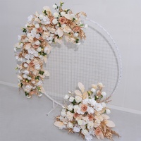 Centres de fleurs artificielles de haute qualité rangée de fleurs de mariage rose pour arrangement d'écran circulaire