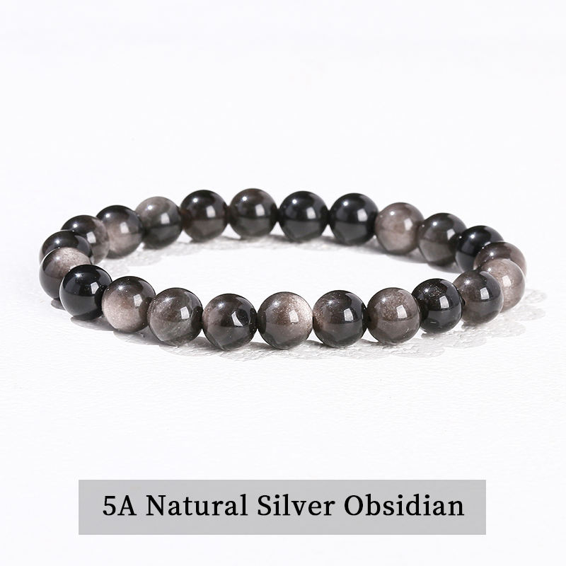 AAAAA Natural Silver Obsidian Bracelet