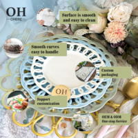 Assiettes creuses rétro OH, motif floral printanier, écologiques, minimalistes, service de table en porcelaine, assiettes de présentation faites à la main pour mariage