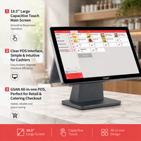 Terminal de point de vente intelligent à double écran avec affichage client, fabrication OEM de matériel de point de vente, caisse tactile Windows 10 pour la vente au détail