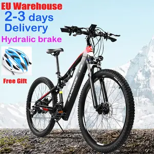 Ebike deportiva de 21 velocidades para adultos, bicicleta eléctrica de montaña de 1000W, 48V 17AH, suspensión completa de largo alcance, almacén de la UE