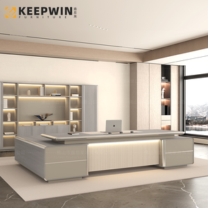 Venta de muebles de oficina Foshan, muebles de oficina modernos de estilo de madera personalizados OEM, escritorio ejecutivo, mesa de oficina - Product Image 5