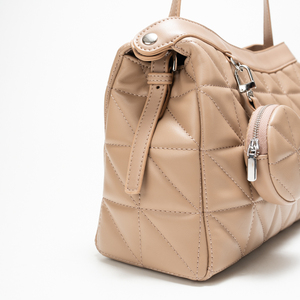 Bolso Bandolera Acolchado de PU, Diseño de Marca Famosa, Pequeño, Moderno, con Cierre de Cremallera, Poliéster Impermeable - Product Image 3