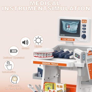 Juego de Médico para Niños de 26 Piezas con Carrito Médico, Estetoscopio, Termómetro y Jeringa, Juguete de Rol de Dentista, Kit de <span class=keywords><strong>Doctor</strong></span> para Niños - Product Image 4