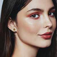 Fabrik-Großhandel Rhodium-Plattierte 925 Sterling Silber Rosenschliff Verschiedene Arten von Natürlichen Edelsteinen Blumen-Ohrstecker für Damen