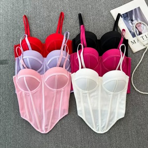 สินค้าเสื้อผ้า SEHIN ขายส่ง, เสื้อครอปปักลูกไม้มีโครง, คล้ายกับบอดี้สูทรัดเอว, บอดี้สูทรัดเอวแบบคละสไตล์ - Product Image 5
