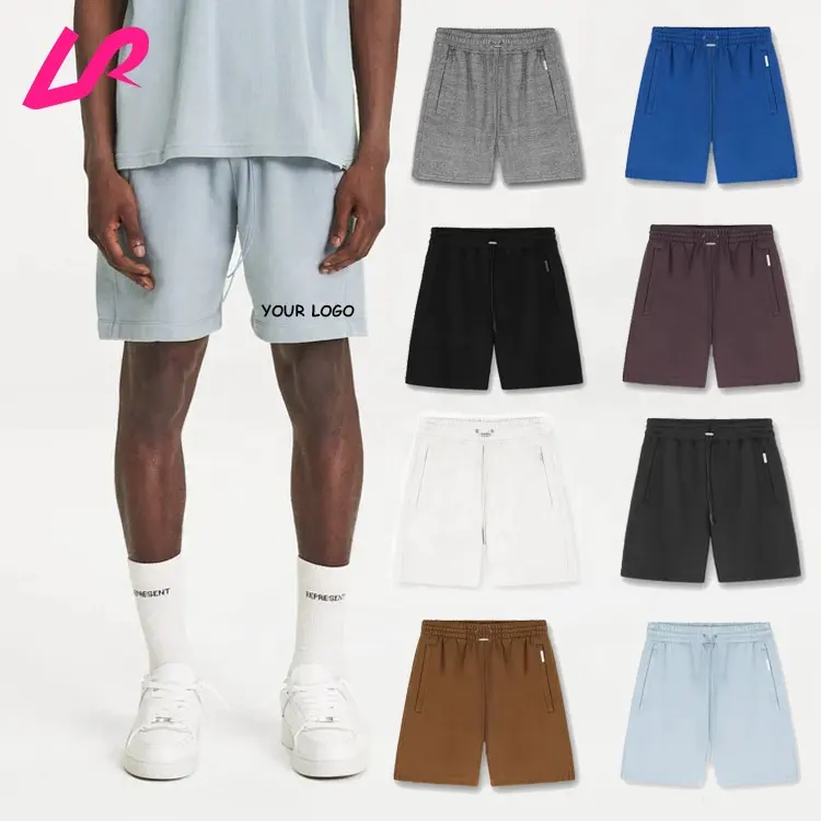 Custom Logo Men Casual Summer Workout Jogger Short Pants 380 480 gsm heavyweight Plain Blank 100% Organic Cotton Sweat Shorts