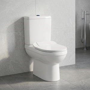 WC économique en céramique deux pièces, cuvette blanche, sanitaires de salle de bain, ensemble de toilettes 2 pièces - Product Image 2
