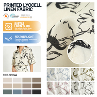 Nouveauté : Tissu en Lyocell et Lin Imprimé Numérique à Motifs Floraux Personnalisés pour Robes Femme