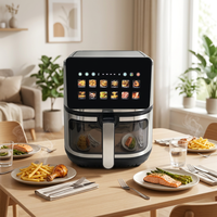 Friteuse à air électrique compacte 15L grande capacité, sans huile, avec panneau tactile numérique, pour la maison et les fêtes
