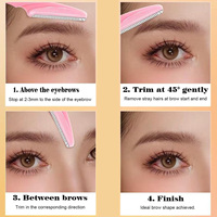 Rasoir à sourcils en acier inoxydable avec filet de protection, rasoir pour éliminer les poils du visage, outil de beauté et de toilettage pour un usage domestique, portable