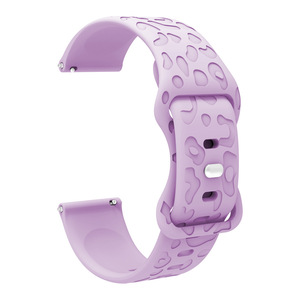 Bracelet universel en silicone pour montre intelligente 18mm 20mm 22mm GEEKID Brand New Leopard Laser Carving Replacement - Product Image 2