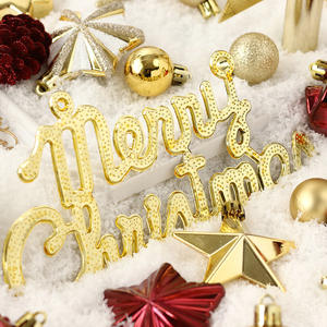 Рождественские украшения красный и золотой набор рождественских шаров дерево топ звезда подвесное украшение Рождественская елка украшение кулон - Product Image 3