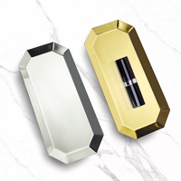 Plateau à couverts, plateau de rangement multifonctionnel pour aliments, bijoux, utilisé pour la maison et le bar, plateau décoratif en métal et en verre pour fruits secs