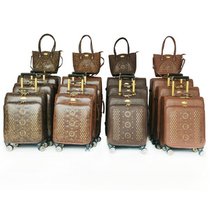 Pvc Lederen Zachte 5 Stks Spinner Reiskoffer Set Met Kosmetische Hoes Pu Huid 4 Wielen 3 Stuks Bruiloft Bagagekoffers - Product Image 5