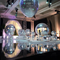 Boule miroir gonflable géante argentée, sphère réfléchissante pour la décoration de mariage, de fête, d'événement ou de scène