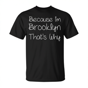 Camiseta negra unisex para adultos con nombre personalizado de cumpleaños de Brooklyn - Product Image 2