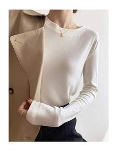 Maglia <span class=keywords><strong>Termica</strong></span> da <span class=keywords><strong>Donna</strong></span> RUICHI in Velluto Tedesco 230GSM 1*1 Rib, <span class=keywords><strong>T</strong></span>-<span class=keywords><strong>Shirt</strong></span> Base Layer Spazzolata a Collo Tondo - Product Image 2